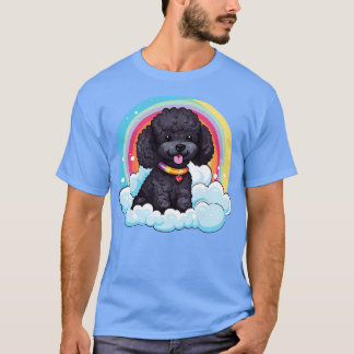 Niedlich Black Poodle Regenbogenwolke Welpe Dog Ka T-Shirt