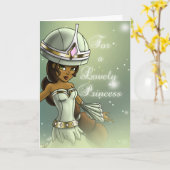 Niedlich Black Princess Birthday Karte (Gelbe Blume)