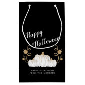 Niedlich Black Pumpkin Happy Halloween Kleine Geschenktüte (Rückseite)