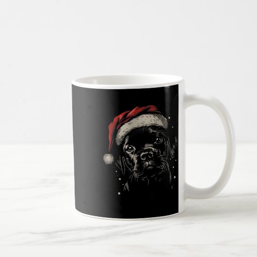 Niedlich Black Puppy Labrador Weihnachtsmannmütze Kaffeetasse (Rechts)