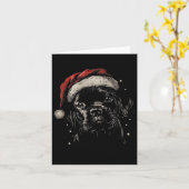Niedlich Black Puppy Labrador Weihnachtsmannmütze  Karte (Gelbe Blume)