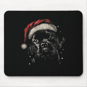 Niedlich Black Puppy Labrador Weihnachtsmannmütze  Mousepad