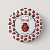 Niedlich Black Red Ladybug Muster Vielen Dank Button (Vorderseite)