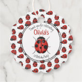 Niedlich Black Red Ladybug Muster Vielen Dank Geschenkanhänger (Rückseite)