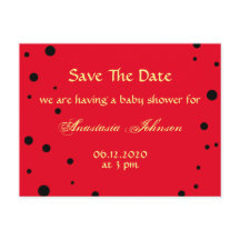 Niedlich Black Red Ladybug Save the Date Kinderdus