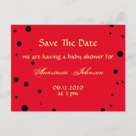 Niedlich Black Red Ladybug Save the Date Kinderdus Ankündigungspostkarte