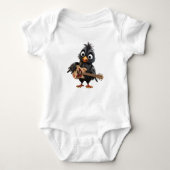 Niedlich Black Rocker Bird Baby Strampler (Vorderseite)