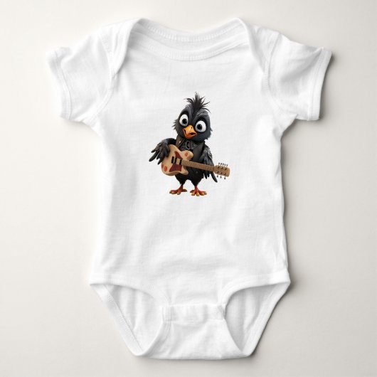 Niedlich Black Rocker Bird Baby Strampler (Vorderseite)