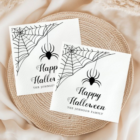 Niedlich Black Spider Happy Halloween Napkins Serviette