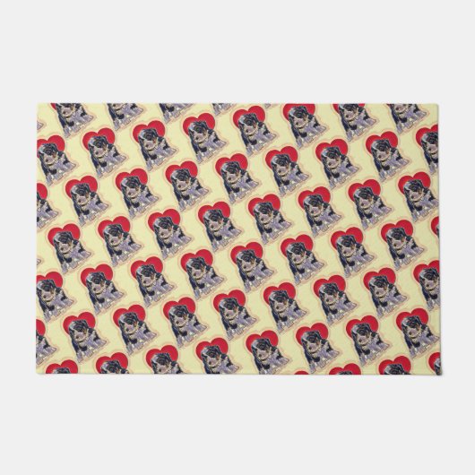 Niedlich Black Tan Bernedoodle Fußmatte (Vorderseite)