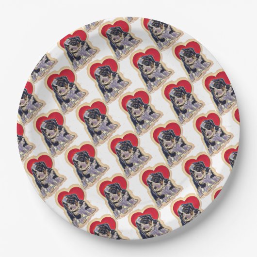 Niedlich Black Tan Bernedoodle Pappteller (Vorderseite)