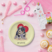 Niedlich Black Tan Bernedoodle Pappteller (Party)