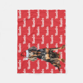 Niedlich Black Tan Coonhound Hund Weihnachtsfeiert Fleecedecke