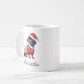 Niedlich Black & Tan Dackel Weihnachtsname Kaffeetasse (Vorderseite Links)