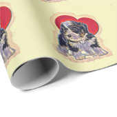 Niedlich Black Tan PopArt Bernedoodle Herzmuster Geschenkpapier (Rolleneckpunkt)