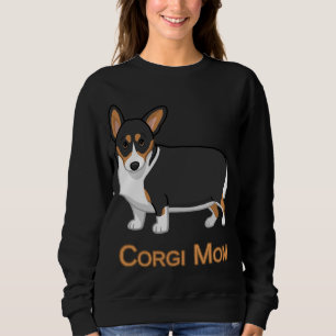 Niedlich Black Tricolor Pembroke Corgi Mama Dog Lo Sweatshirt