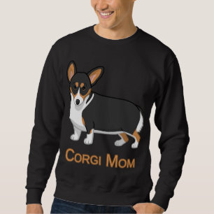 Niedlich Black Tricolor Pembroke Corgi Mama Dog Lo Sweatshirt