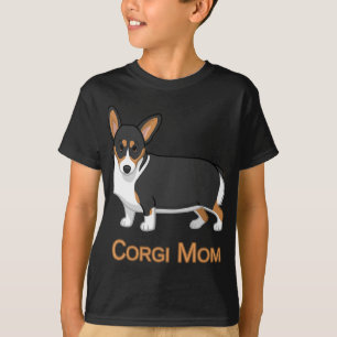 Niedlich Black Tricolor Pembroke Corgi Mama Dog Lo T-Shirt