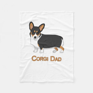 Niedlich Black Tricolor Pembroke Corgi Vater Hunde Fleecedecke