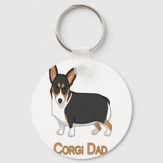 Niedlich Black Tricolor Pembroke Corgi Vater Hunde Schlüsselanhänger