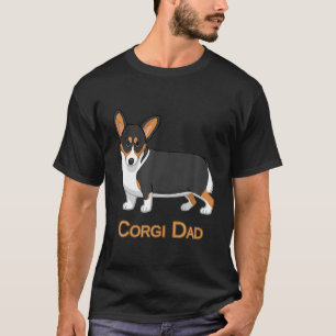 Niedlich Black Tricolor Pembroke Corgi Vater Hunde T-Shirt
