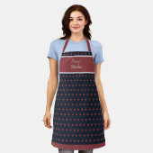 Niedlich Black und Terra Rosa Polka Dot Schürze (Getragen)