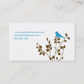 Niedlich-Blau-Bird Visitenkarte (Rückseite)