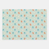 Niedlich blau / grün Ramadan Eid Geschenkpapier Set (Vorderseite)