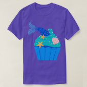 Niedlich-blau-grüne Meerjungfrau Cupcake T-Shirt (Design vorne)