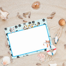 Niedlich Blau mit Pfoten niedliche Kätzchen 4" x 3