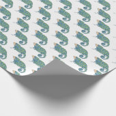 Niedlich Blau und Grün Chameleon Lizard Geschenkwr Geschenkpapier (Ecke)