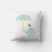 Niedlich-Blau- und Grüne-Elefant Kissen (Vorderseite)