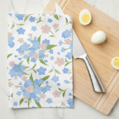 Niedlich Blau und Rosa Blumenküche Handtuch (Viertel Falte)