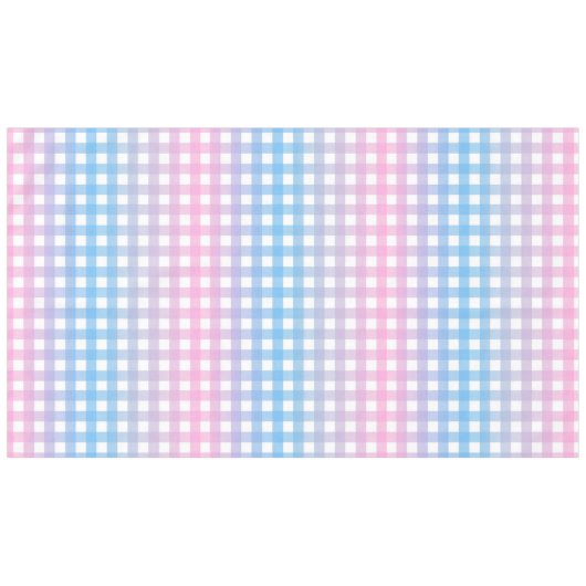 Niedlich Blau und Rosa Gingham Kariert Tischdecke (Vorderseite (Horizontal))