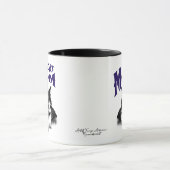 Niedlich Blau und Schwarz CAT-MAMA personalisieren Tasse (Zentrum)