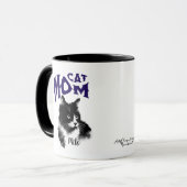 Niedlich Blau und Schwarz CAT-MAMA personalisieren Tasse (Vorderseite Links)