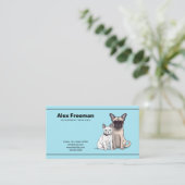 Niedlich Blau und Schwarz Katze und Hund Tierarzt Visitenkarte (Stehend Vorderseite)