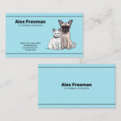 Niedlich Blau und Schwarz Katze und Hund Tierarzt Visitenkarte (Vorne/Hinten)