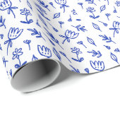 Niedlich Blau und Weiß Geschenkpapier (Rolleneckpunkt)