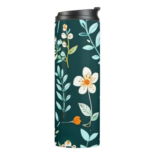 Niedlich Blau und Weiß Thermosbecher (Nach links gedreht)