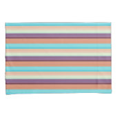 Niedlich-blaubraune Streifen Kissenbezug (Vorderseite-Rechts)