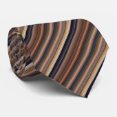 Niedlich-blaubraune Streifen Krawatte (Gerollt)