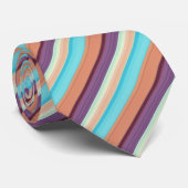 Niedlich-blaubraune Streifen Krawatte (Gerollt)