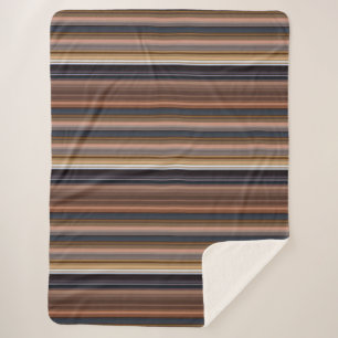 Niedlich-blaubraune Streifen Sherpadecke