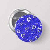 Niedlich-blaue Blume Button (Vorne & Hinten)