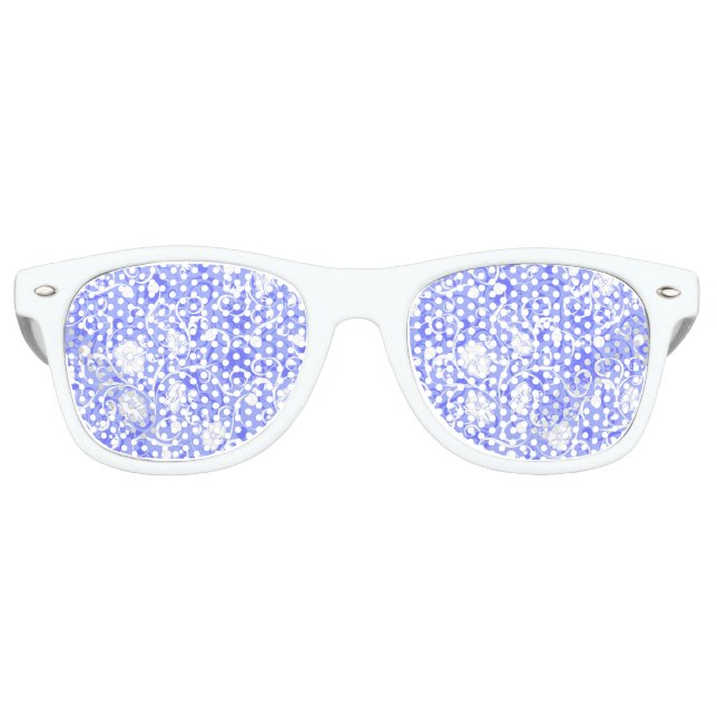 Niedlich-blaue Blume Partybrille (Vorderseite)