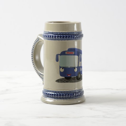 Niedlich-blaue Cartoon-Abbildung Bierglas (Vorderseite Links)