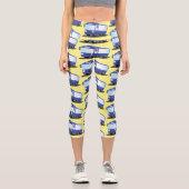 Niedlich-blaue Cartoon-Abbildung Capri Leggings (Vorderseite)