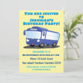 Niedlich-blaue Cartoon-Abbildung Einladung (Stehend Vorderseite)