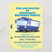 Niedlich-blaue Cartoon-Abbildung Einladung (Vorne/Hinten)